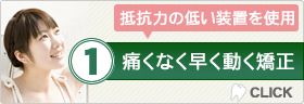 抵抗力の低い装置を使用　痛くなく早く動く矯正